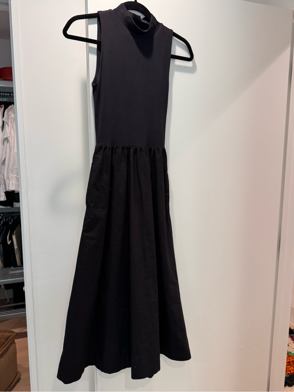 Aritzia Black Sleeveless Turtleneck Midi Dress